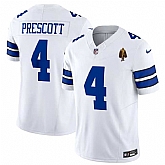 Men's Dallas Cowboys #4 Dak Prescott White 2023 F.U.S.E. With Walter Payton Patch Vapor Limited Stitched Jersey,baseball caps,new era cap wholesale,wholesale hats